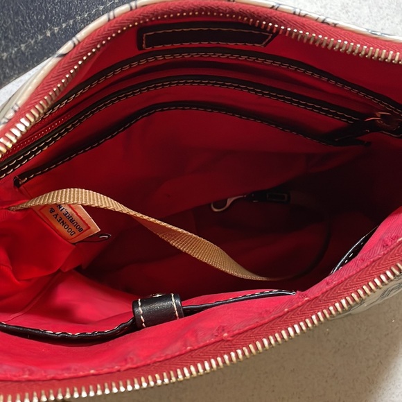 Dooney & Bourke Black and White Logo Shoulder Bag and black canvas tote bundle - Picture 9 of 16